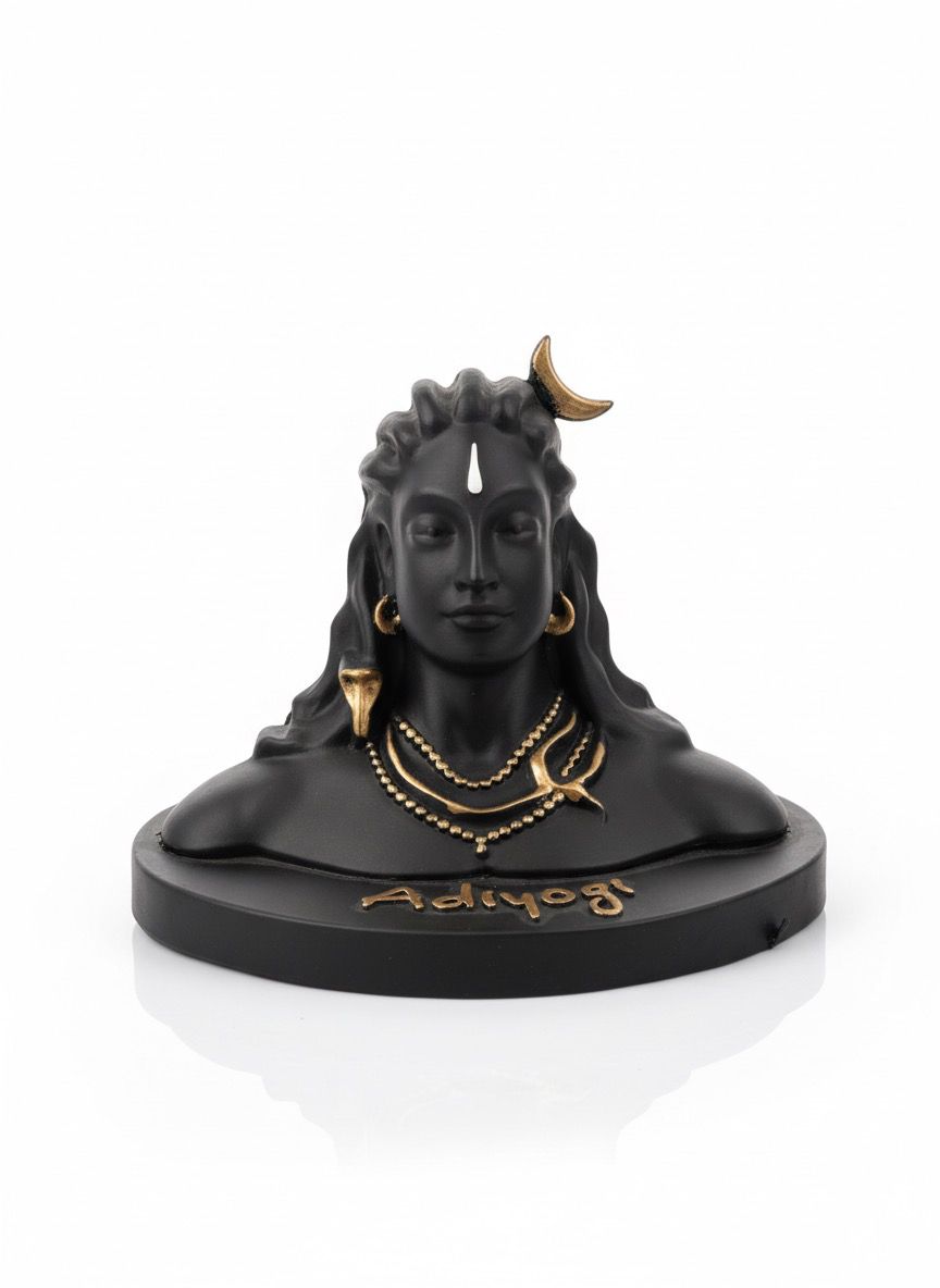 Adiyogi Shiva Bust Idol (Gold Finish) | स्वर्ण आभूषित आदियोगी शिव प्रतिमा
