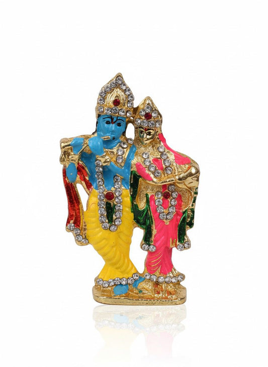 Radha Krishna Colorful Stonework Showpiece | राधा कृष्ण रंगीन स्टोनवर्क शोपीस