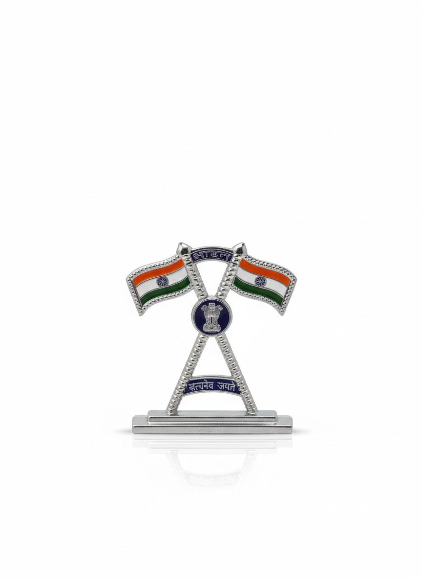 Indian Flag with Ashoka Stambh Showpiece | भारतीय ध्वज और अशोक स्तंभ शोपीस