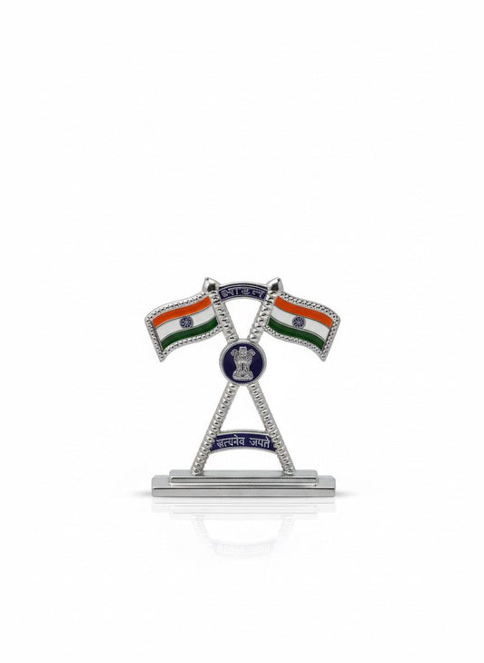 Indian Flag with Ashoka Stambh Showpiece | भारतीय ध्वज और अशोक स्तंभ शोपीस