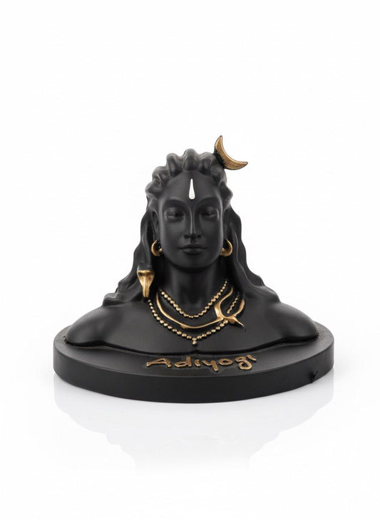 Adiyogi Shiva Bust Idol (Gold Finish) | स्वर्ण आभूषित आदियोगी शिव प्रतिमा