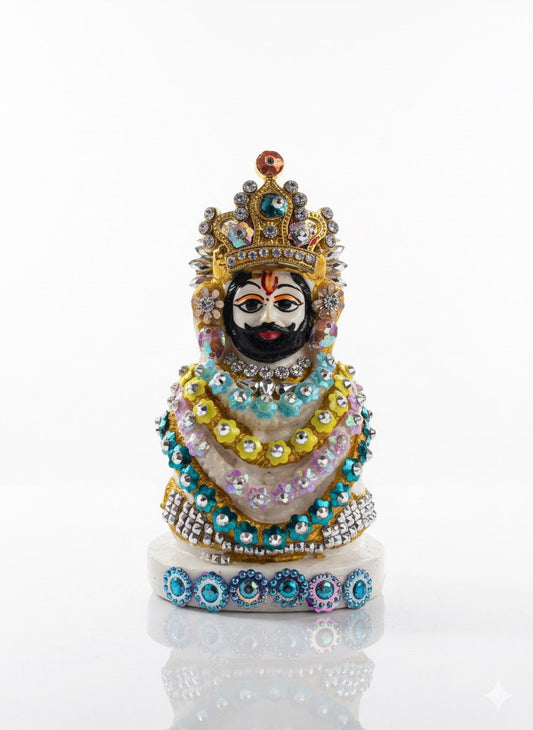 Shyam Baba Marble Idol with Decorative Stonework | श्याम बाबा की मार्बल मूर्ति